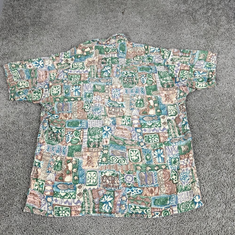 Kahala Shirt Mens Large Brown Green Hawaiian Aloha Camp Rayon Button Front - Picture 5 of 8
